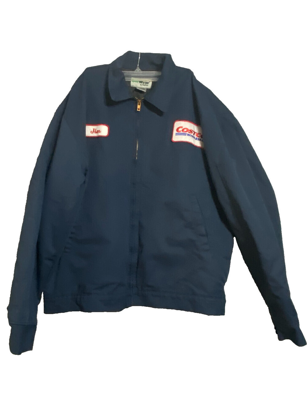 Vintage Costco Wholesale Employee Uniform Jacket UniWear Mens Large Navy Jim